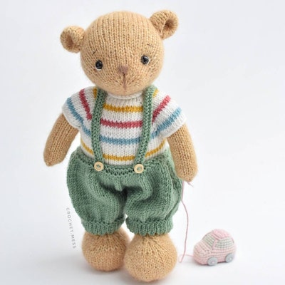 CANDY Bear 11 / in the Round/ Toy Knitting Pattern/ - Etsy