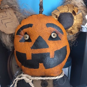 JACKSON Epattern - Primitive Halloween Jack O Lantern Pumpkin Head Doll ...