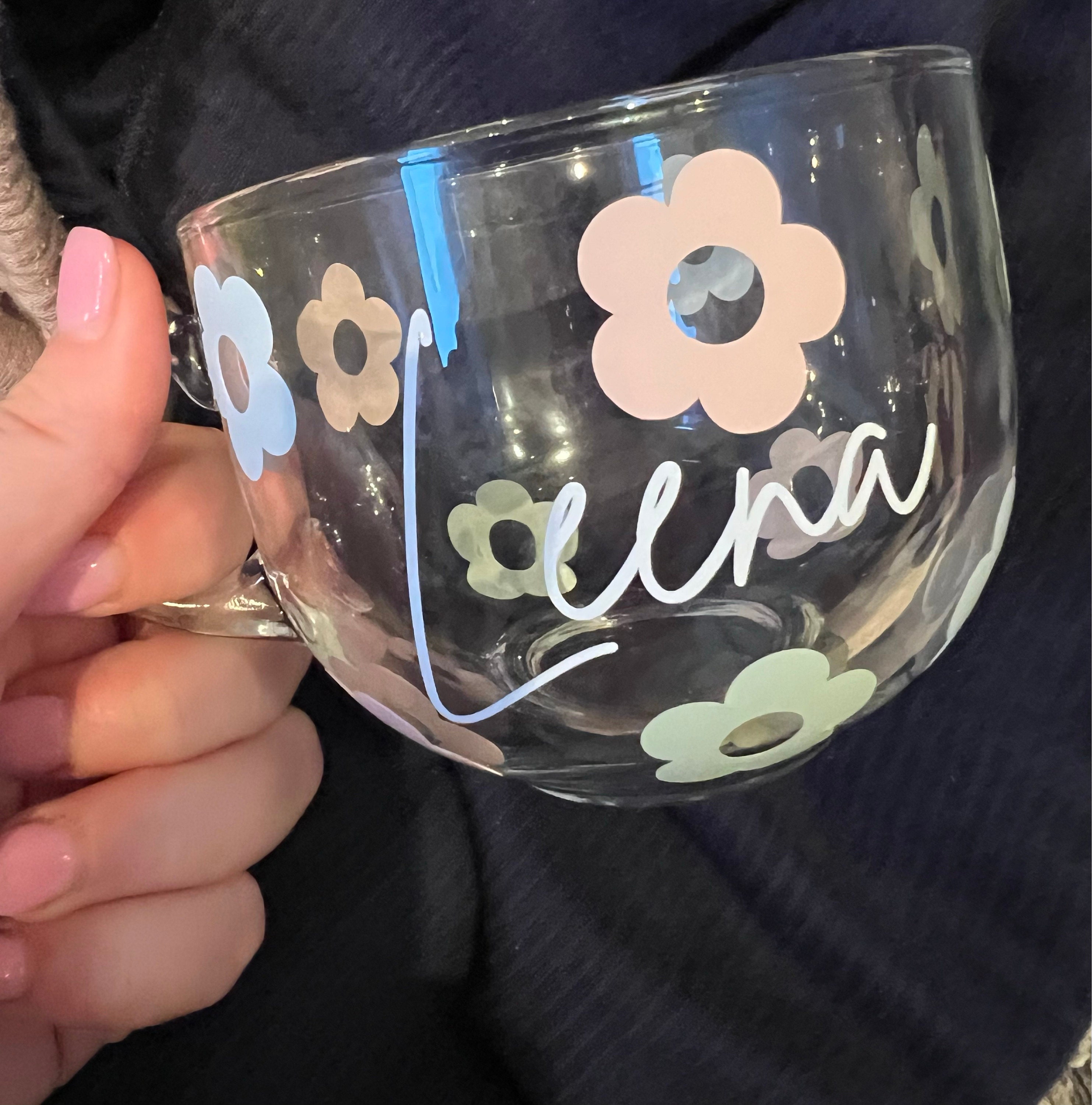 Personalised cup with name Flower Cup coffee/tea cup Birthday