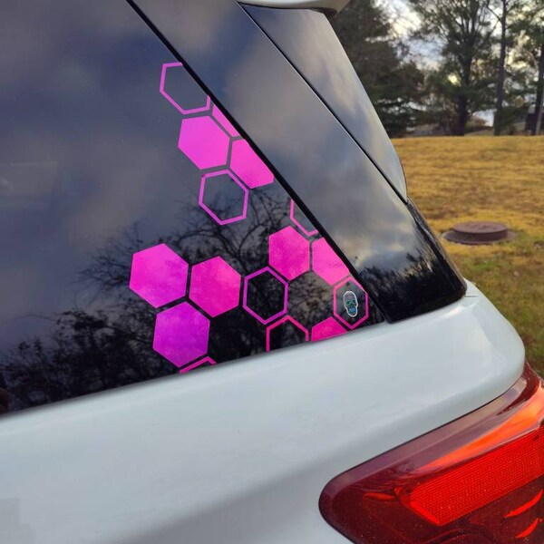 Hexagon Honeycomb Camouflage Side Sticker Kit – Solid Vinyl Decals For Car Body Panels - View #3