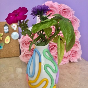 レトロな折衷的なカラフルなつぼみの花瓶/かわいい陶器の花瓶