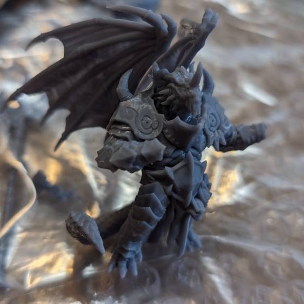 Dragonborn Paladin Fighter Polearm Model | 28mm, 32mm, 54mm,75mm Scale Resin Miniature Dungeons ...