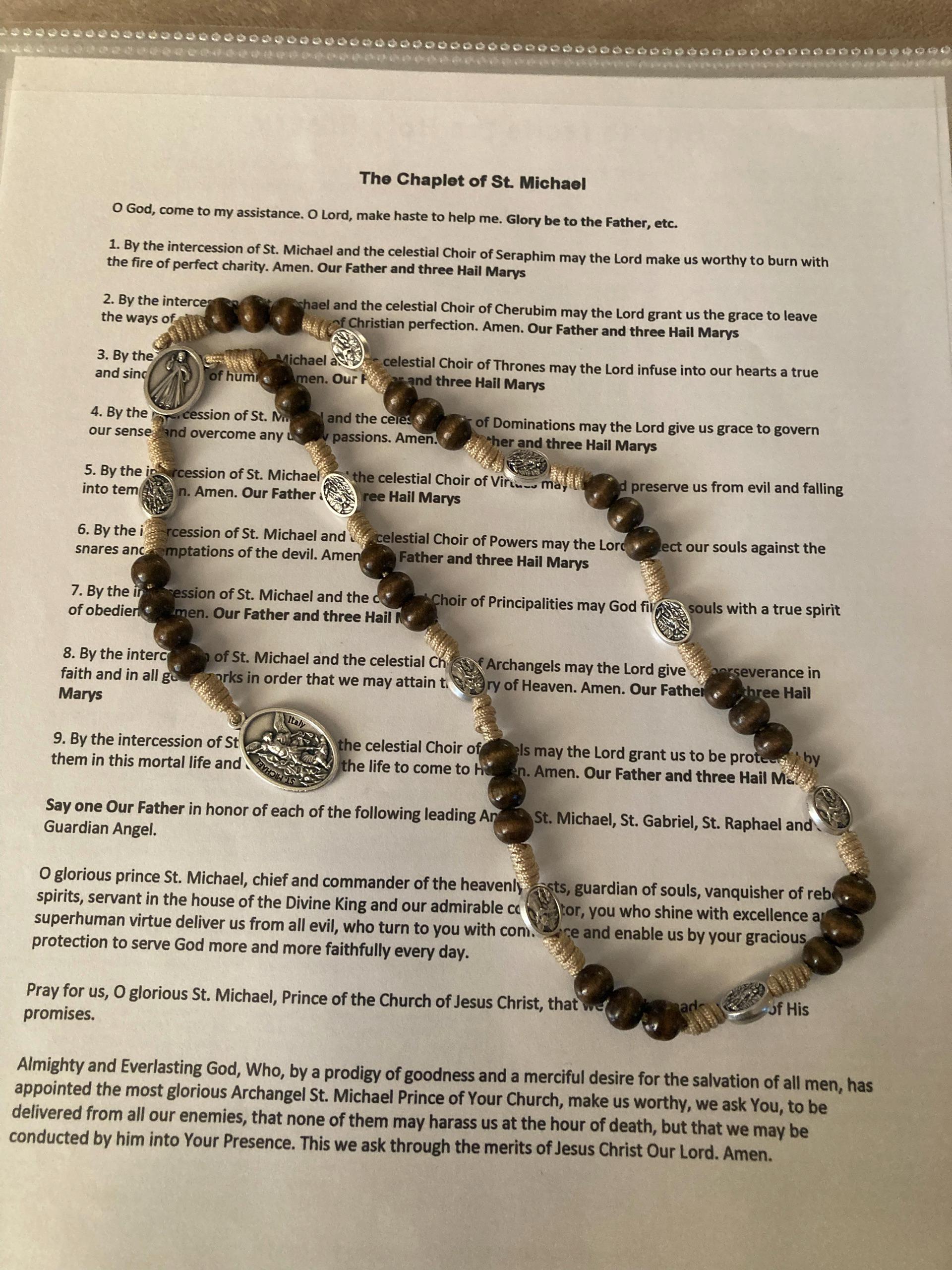 St Michael Chaplet - Crown of St Michael - St Michael Rosary - Police Officer Gift - Prayer Beads - Catholic Chaplet - Saint Michael medals