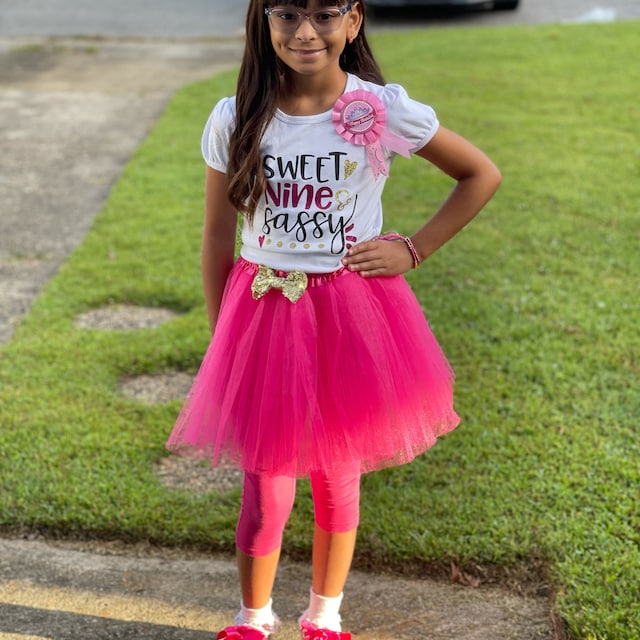 birthday dress for girl 9 year old Sweet Nine & Sassy 9th Birthday Tutu Outfit, Girl Birthday Outfit, 9 Year Old Birthday Outfit, 9th Birthday Shirt, Nine Year Old Party, 9th
