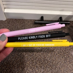 Department of Fuckery Pen Set in Black  Set of 3 Funny Sweary Profani –  Poe and Company Limited