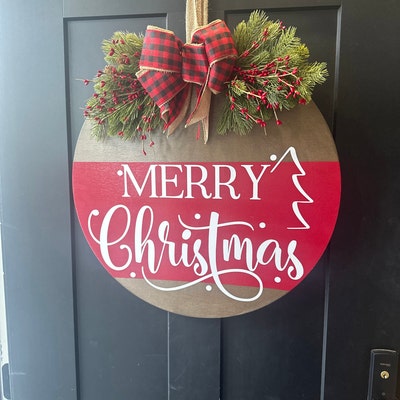 Christmas Front Door Decor Merry Christmas Christmas Wreath Christmas ...