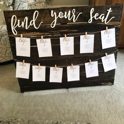 Find Your Seat Escort Card Sign Letters Wooden Cutout Words for Escort ...