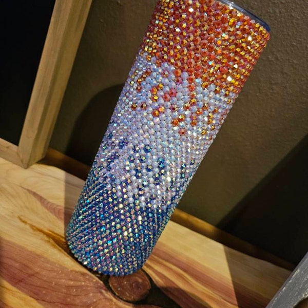 20oz 20ss Ombre Triple Color Rhinestone Tumbler Pattern, PNG Rhinestone ...