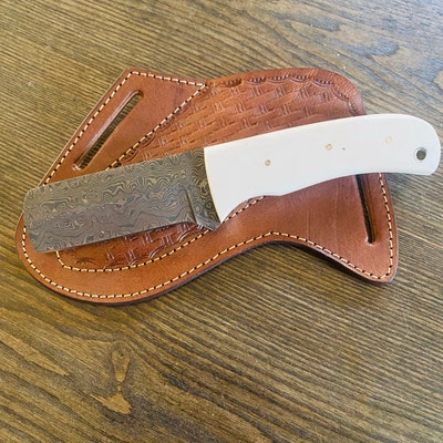 Cowboy Bull Cutter Knife With Damascus Blade and Pan Cake - Etsy
