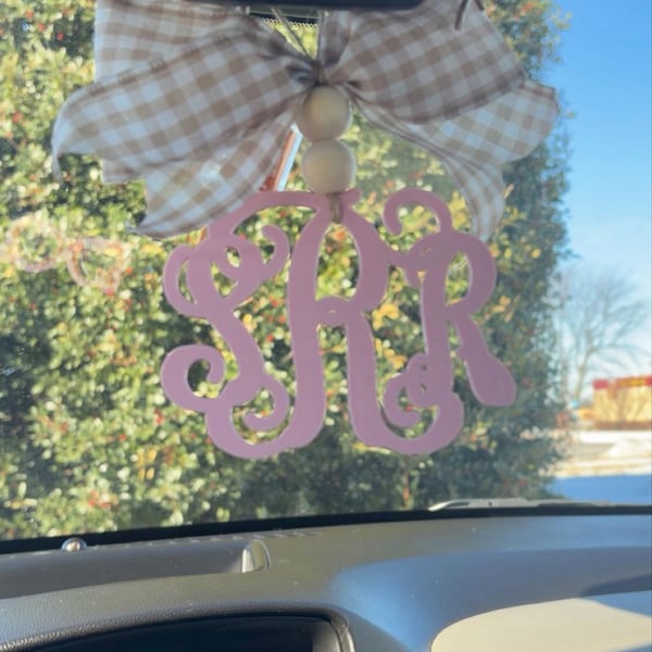 Custom PLA Car Monogram Charm: 3D Printed Car Sign Essential Oil ...