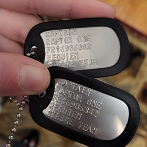 Stainless Steel US Army Dog Tag ID Set, Personalised & Embossed With ...
