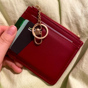 Vegan Leather Zip Card Holder With Keychain Secure Zip Purse -  Canada