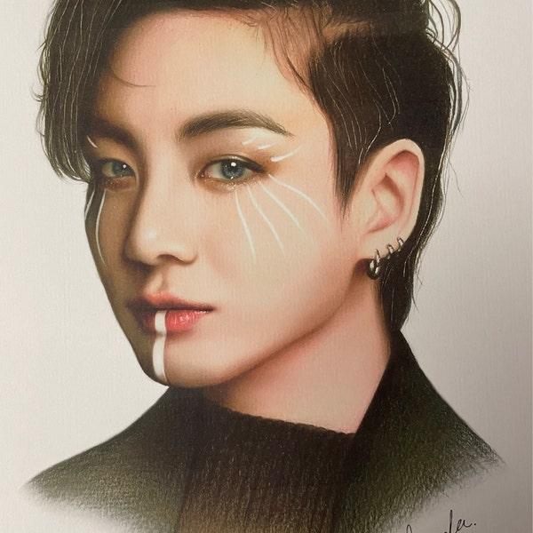 BTS Jungkook Colored Pencil Drawing : PRINT From Original Fanart - Etsy