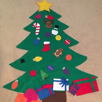 Felt Christmas Tree Sewn and Hand Cut NO GLUE Perfect for Toddlers and ...