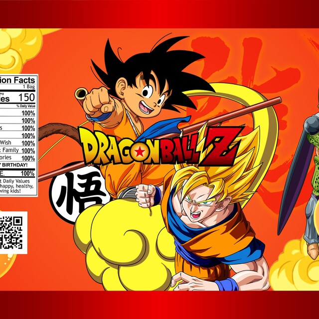 Dragon Ball Z Digital Chip Bag Party Favor Label - Etsy