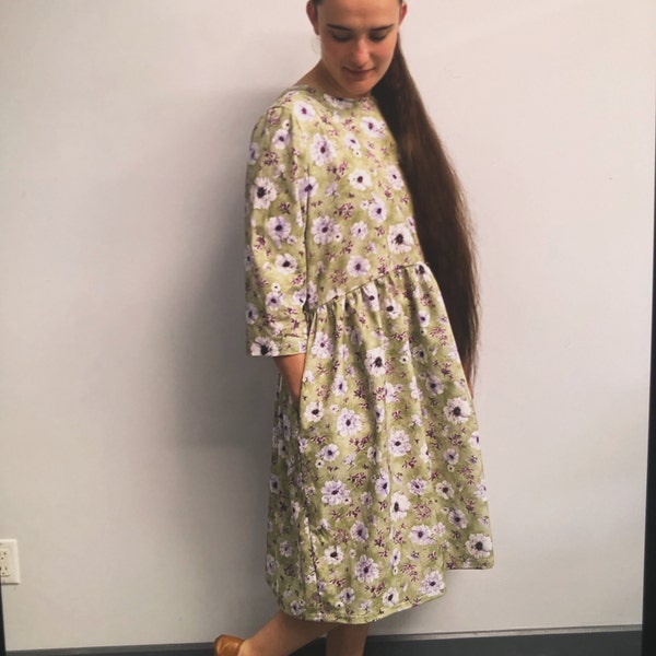 Women's Dress Sewing Pattern, Beginner Friendly Linen Dress PDF Pattern