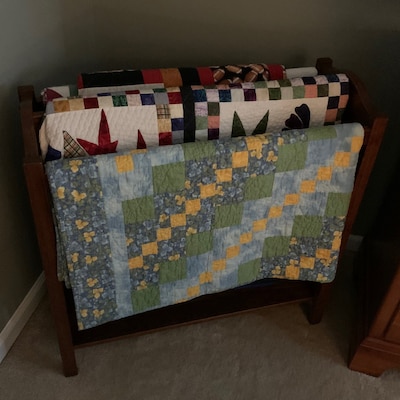 Hand Crafted NEW Solid Cherry Wood Mission Style Quilt Rack Stand / Blanket Stand - Etsy