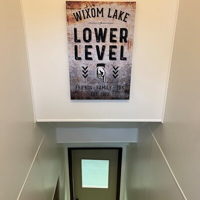 Lower Level Sign for Basement Vertical Sign for Downstairs Game Room ...
