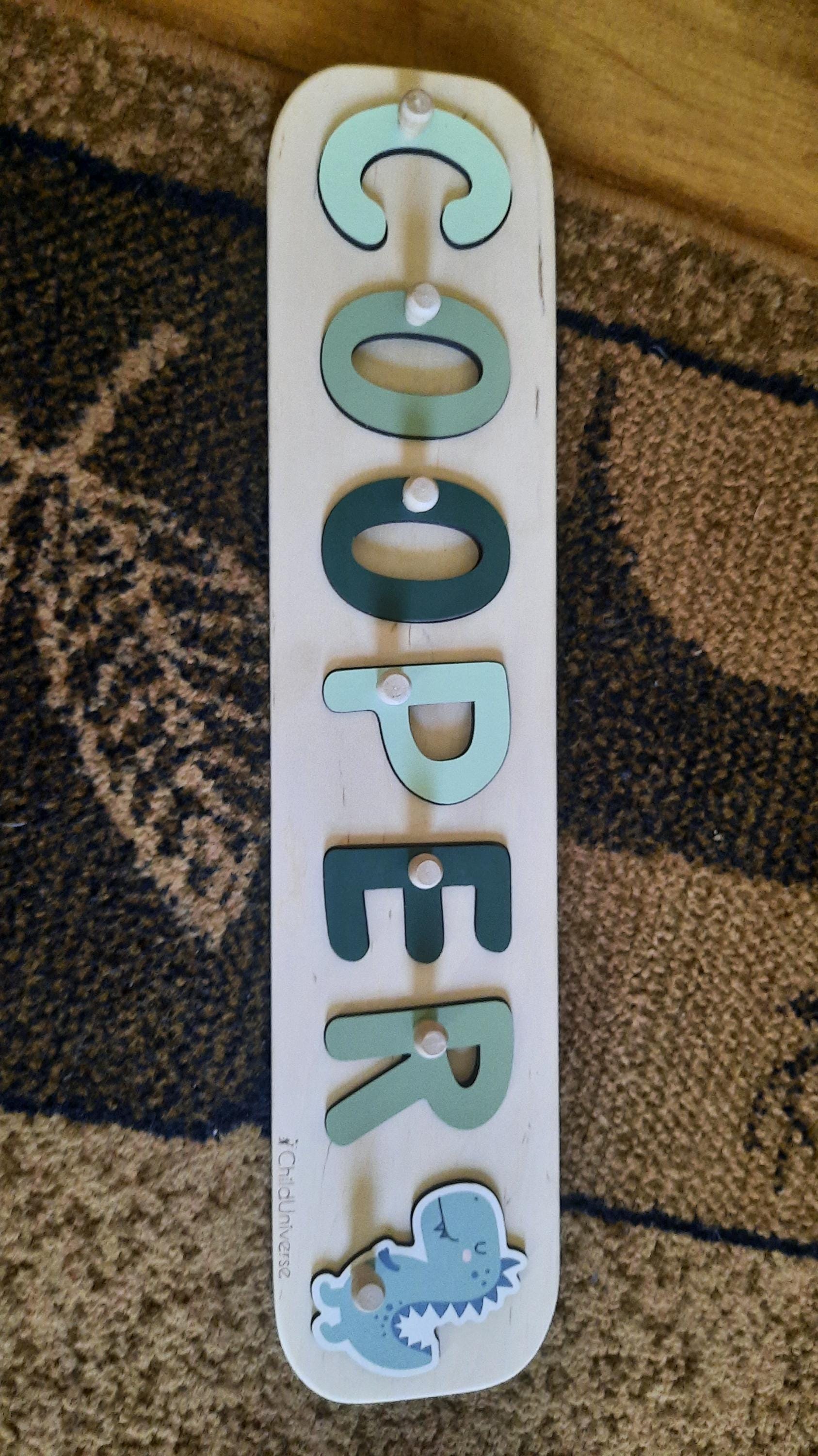 New Baby Gift Wood Name Puzzle for Toddler Montessori Puzzle, First Birthday Gift for Baby Boy Baby Girl, Wooden Toys, Custom Gift for Kids