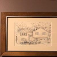 Custom House Sketch, Hand Drawn Home Portrait in Ink, Commissioned ...