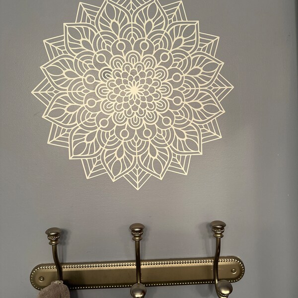 Mandala Wall Decal Vinyl Sticker Lotus Flower Boho Bohemian Decor ...