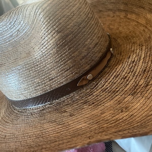 Mexart Cowboy Hat Mexican Palm Natural Straw Wide Brim  Sombrero Baquero  de Palma Natural at  Men's Clothing store