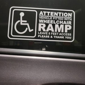 Handicap Wheelchair Ramp Access Decal Disabled Car Decal Handicap Car ...