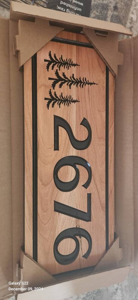 Custom Wood Carved Address Sign: Personalized Cabin Decor