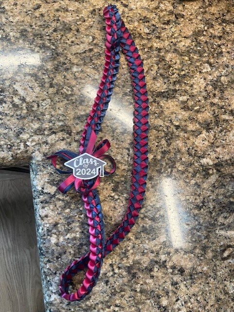 Graduation lei with Class of 2025 bow  | Single Braided Lei || Customized | Graduation gift