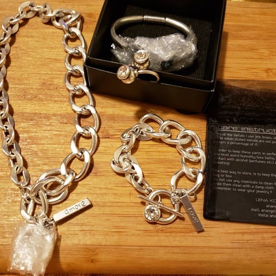 NEW Swarovski Uno De 50 Style Thick Chain Bracelet Oversized - Etsy