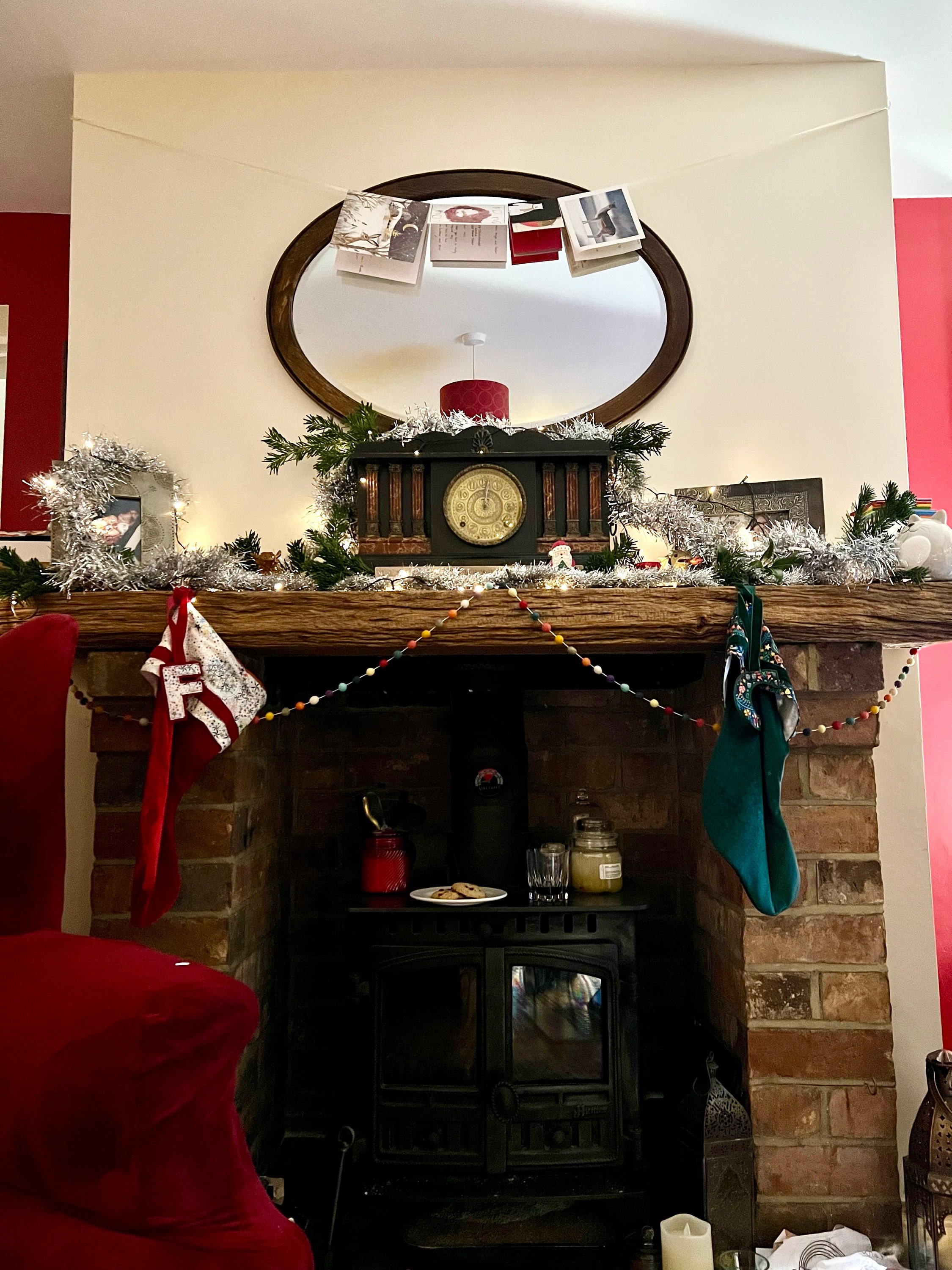 Liberty and velvet Christmas stocking with optional personalisation.