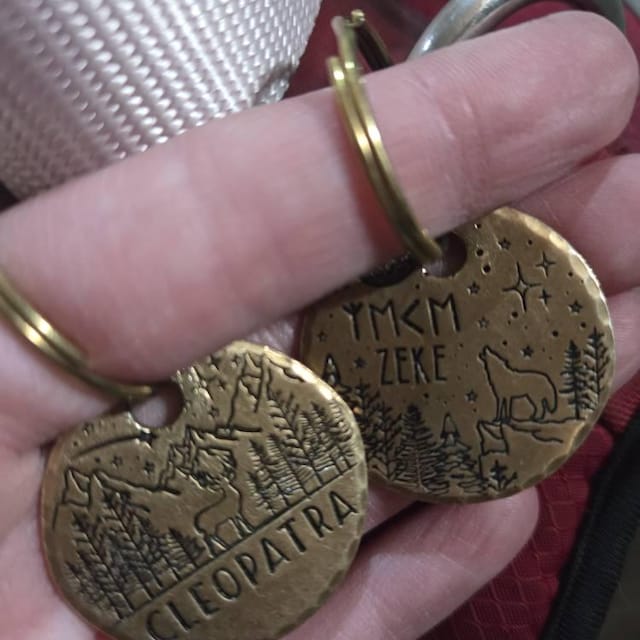 Viking Runes Dog Tag: Futhark, Nordic Design, Howling Wolf