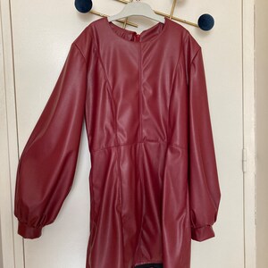Bishop Sleeve Leather Dress Digital PDF Sewing Pattern // US Size 00-14 ...