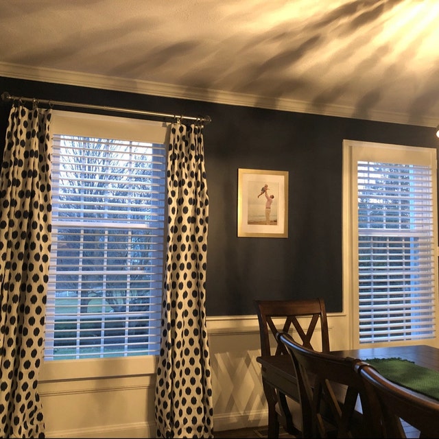 Navy Jojo Ikat Curtains Choose 25 Inch Or 50 Inch Wide 63 84 Etsy