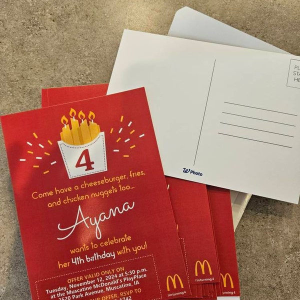 Mcdonald's Playplace Birthday Party Printable Invitation - DIY - 1st ...