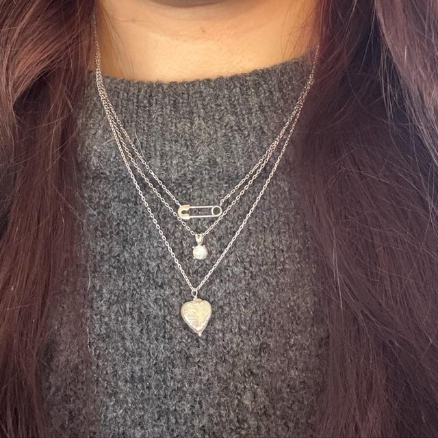 【STONEHENgE】Silver Material Pearl Heart Necklace SC1785 freshwater_cultured_pearl_hear