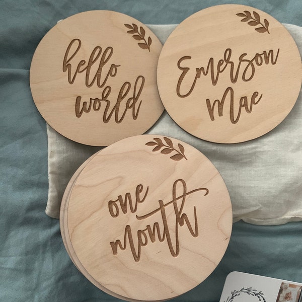 Monthly Milestone Set Baby Milestone Wooden Markers Baby Milestone ...