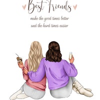 4 Friends Print Best Friend Print Personalized Best Friend - Etsy Canada
