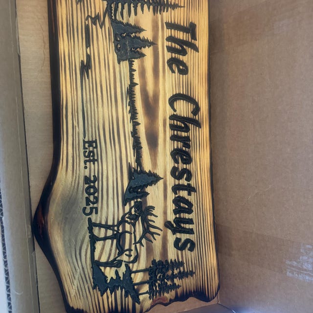 Custom Live Edge Pine Sign – Rustic Cabin, Carved Wood, Outdoor