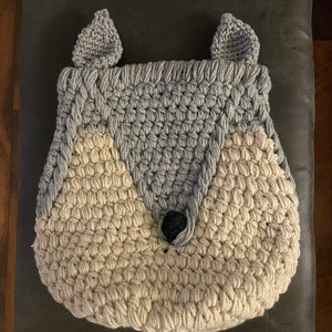 Grey Fox Basket Crochet Basket Fox Nursery Decor Woodland Nursery ...