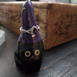 Gnome Cat Ring Cone Porcelain Ring Stand Cat Lover Gift Cat Miniature ...