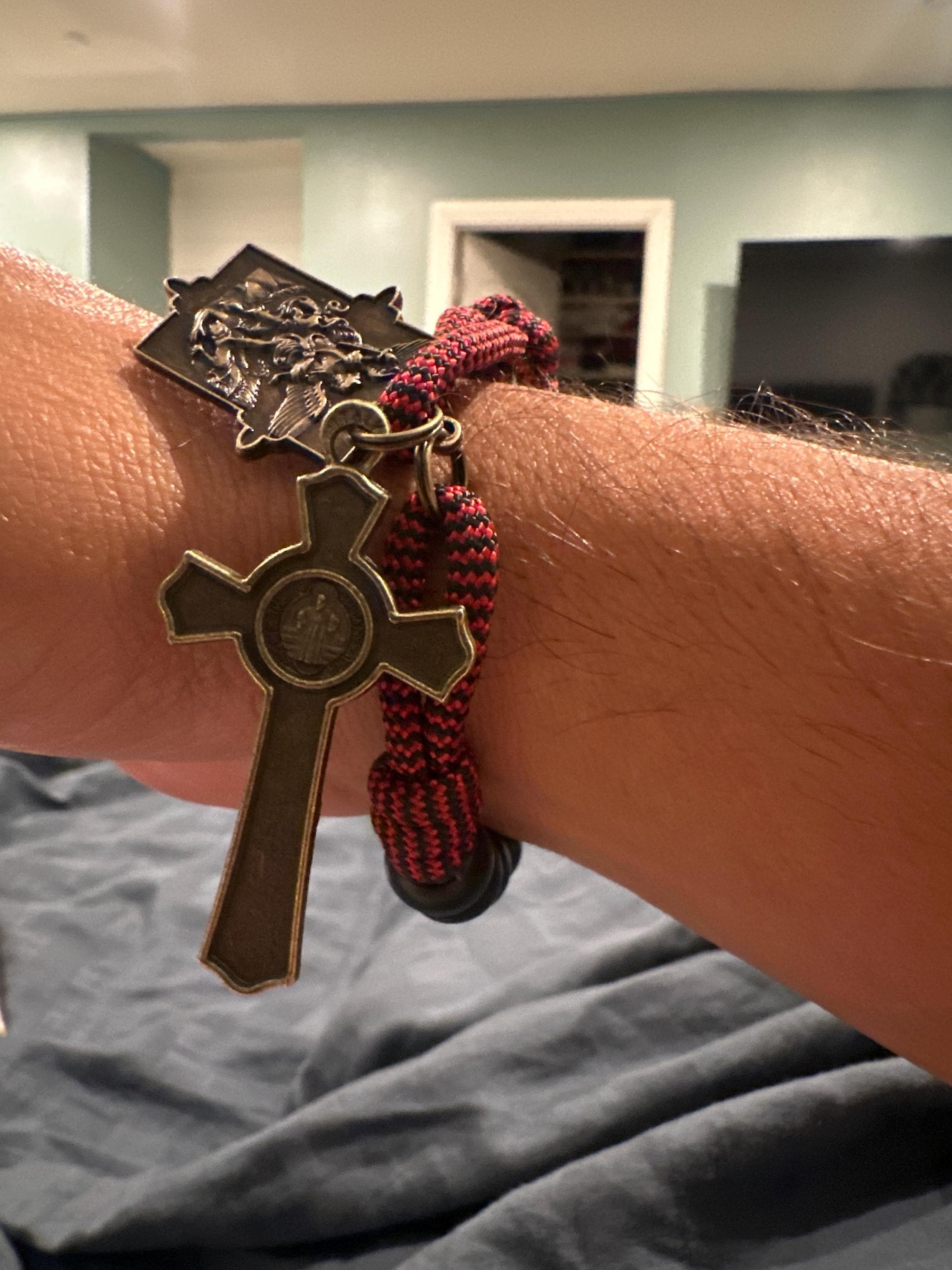 Rugged Rosaries® Saint Michael Pocket Catholic Rosary - Paracord Rosary