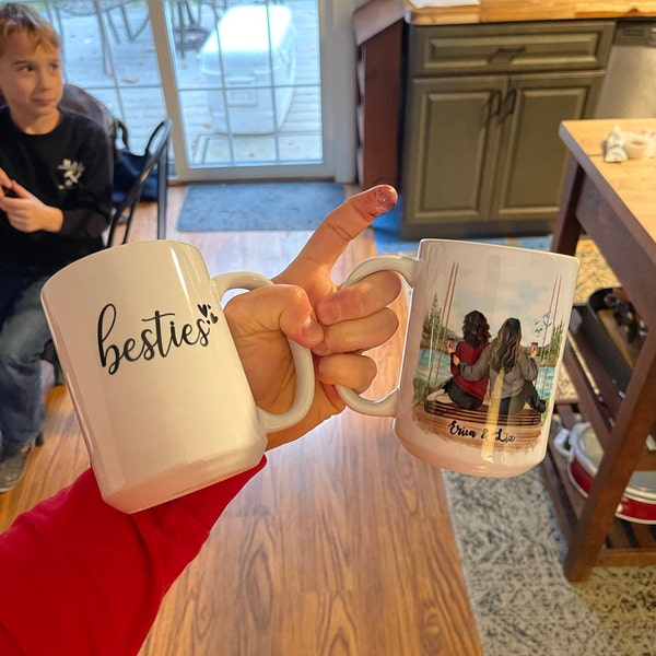 Bestie Forever - Bestie Personalized Custom Pottery Mug - Gift For Best Friends, BFF, Sisters