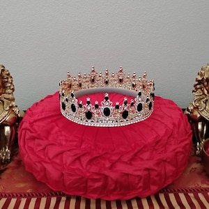 Couronne Royale Unisexe Roi/Reine - Luxe Cristal Pour Halloween, Cosplay, Bal Masqué, Fêtes