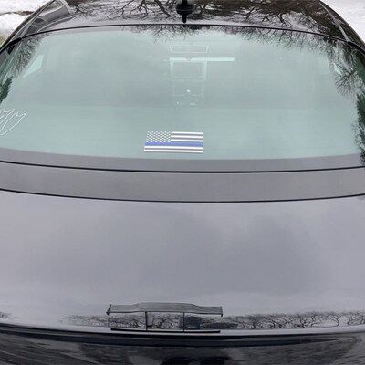 Illinois State Thin Blue Line Vinyl Decal - 5 Inch Car/Truck Window Sticker, Support Law Enforcement