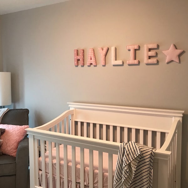 Fabric Letters, Personalised, Initial, Name, Baby Room, Nursery Wall ...