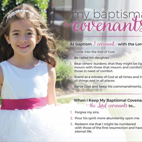 LDS Baptismal Covenants / Promise Printable Girl - Etsy