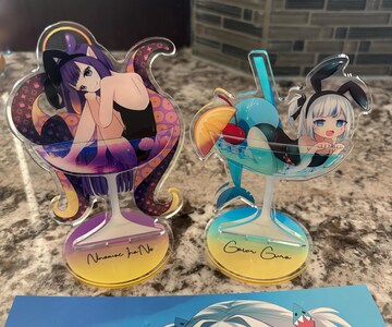 Pocket Oshi Virtual Pet Tamagotchi Inspired Hololive Keychain Charm Lenticular Holo EN VTuber
