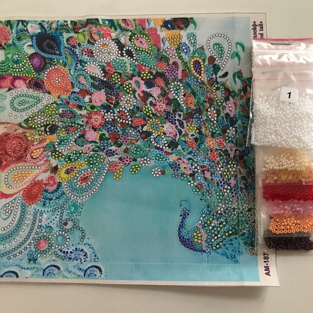 DIY Bead embroidery kit Festive tea party 5.9x5.9 / 15.0x15.0 cm, Abris  Art