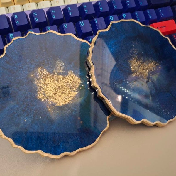 Epoch Square Coaster Sets in Navy Blue main image 1